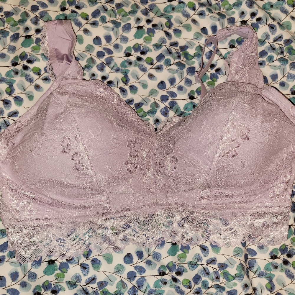 Plus Size Lavender Lace Bralette